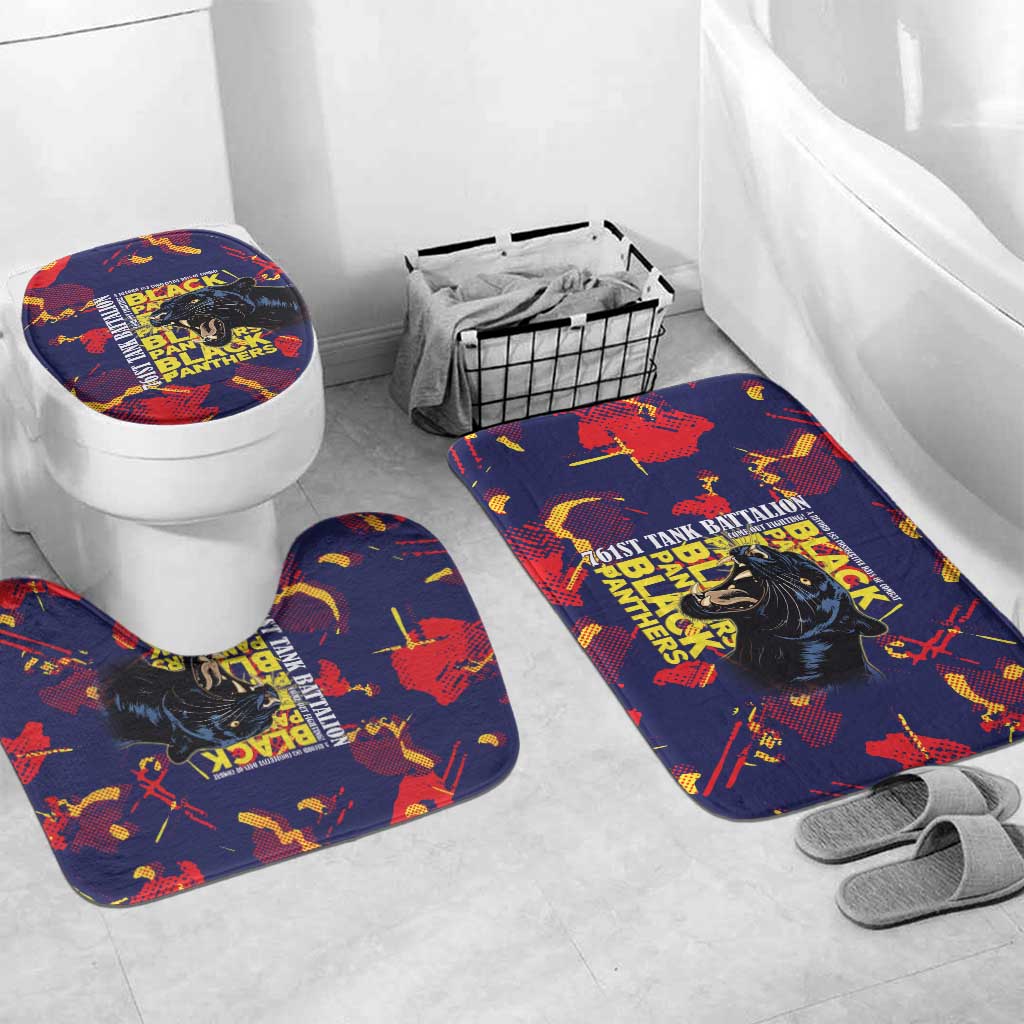 761st Tank Battalion Black Panthers Bathroom Set Legendary African American WWII - Wonder Print Shop