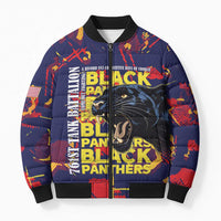 761st Tank Battalion Black Panthers Bomber Puffer Jacket Legendary African American WWII - Wonder Print Shop