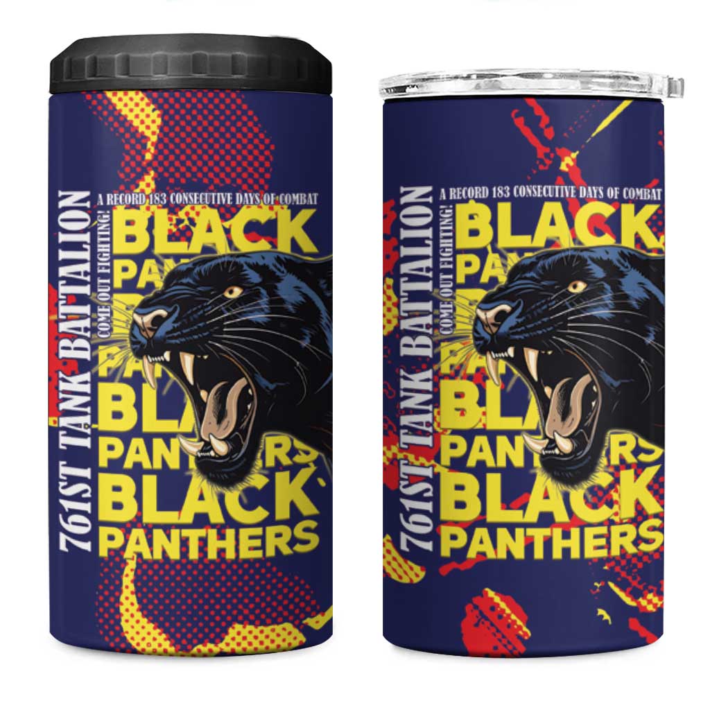 761st Tank Battalion Black Panthers 4 in 1 Can Cooler Tumbler Legendary African American WWII - Wonder Print Shop