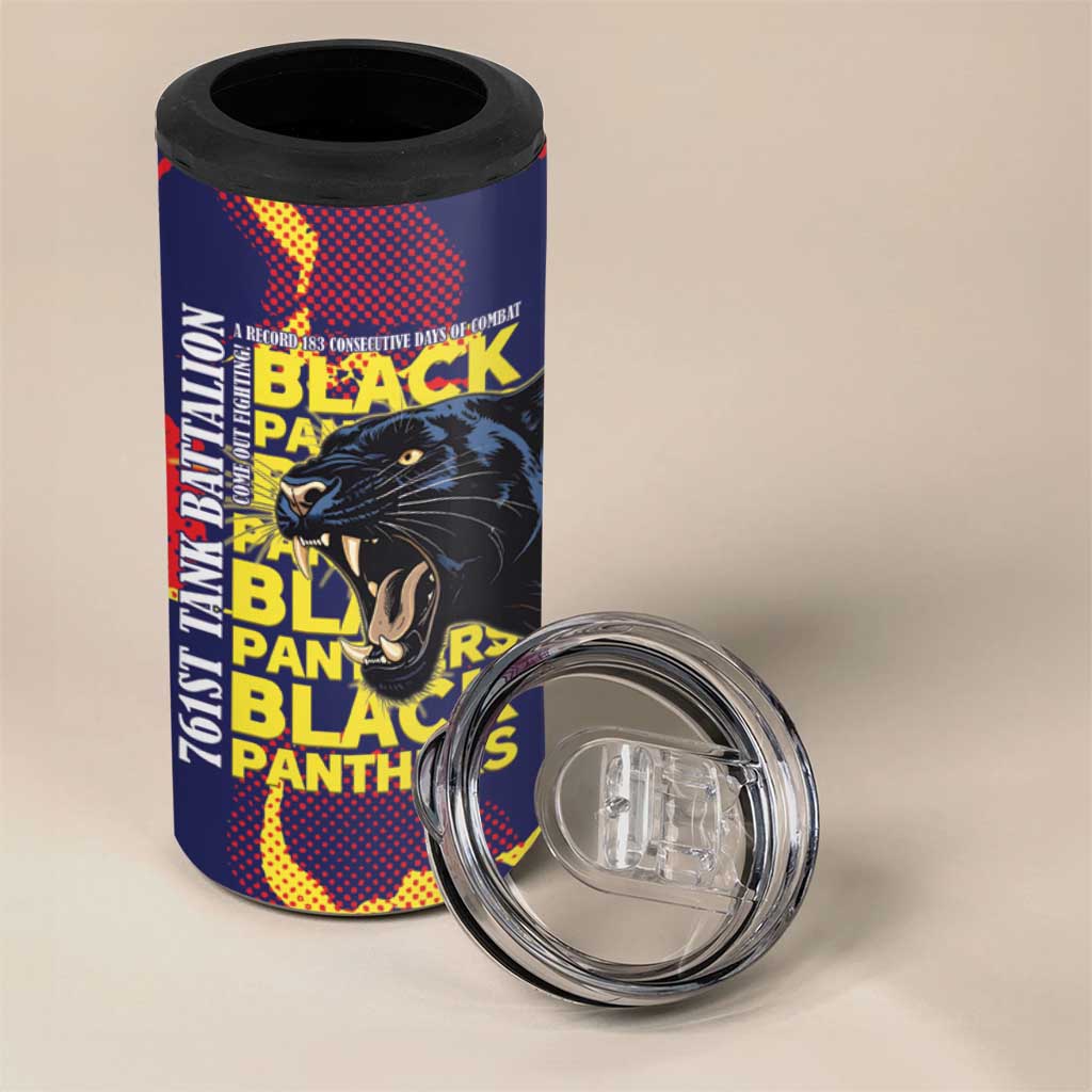 761st Tank Battalion Black Panthers 4 in 1 Can Cooler Tumbler Legendary African American WWII - Wonder Print Shop