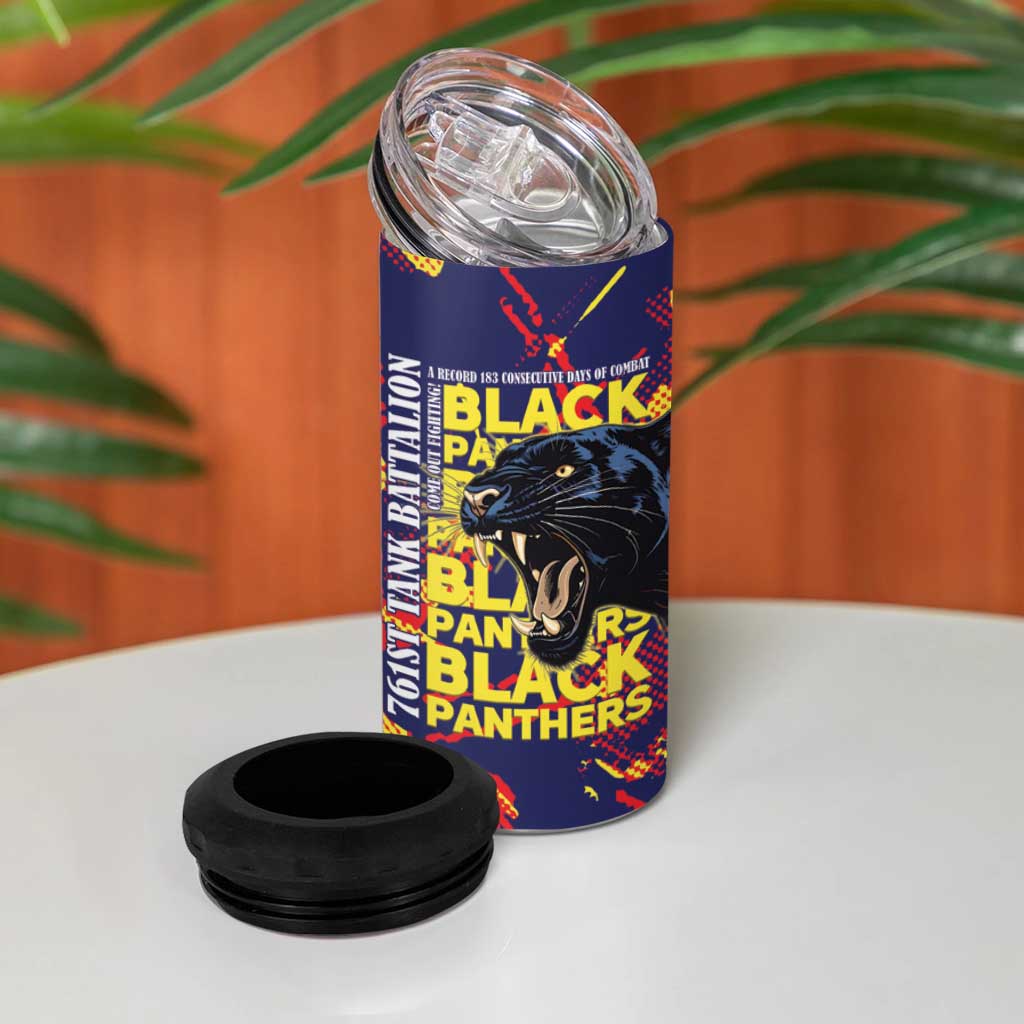 761st Tank Battalion Black Panthers 4 in 1 Can Cooler Tumbler Legendary African American WWII - Wonder Print Shop