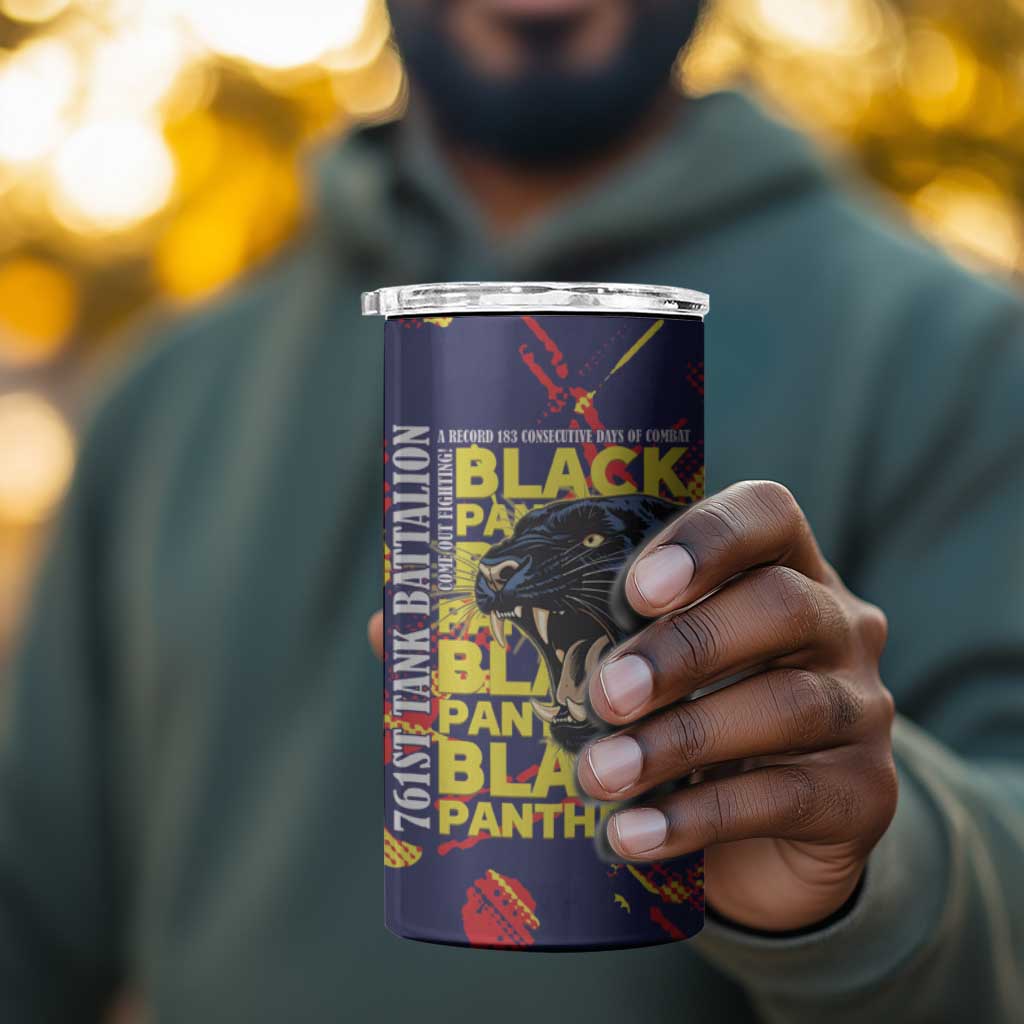 761st Tank Battalion Black Panthers 4 in 1 Can Cooler Tumbler Legendary African American WWII - Wonder Print Shop