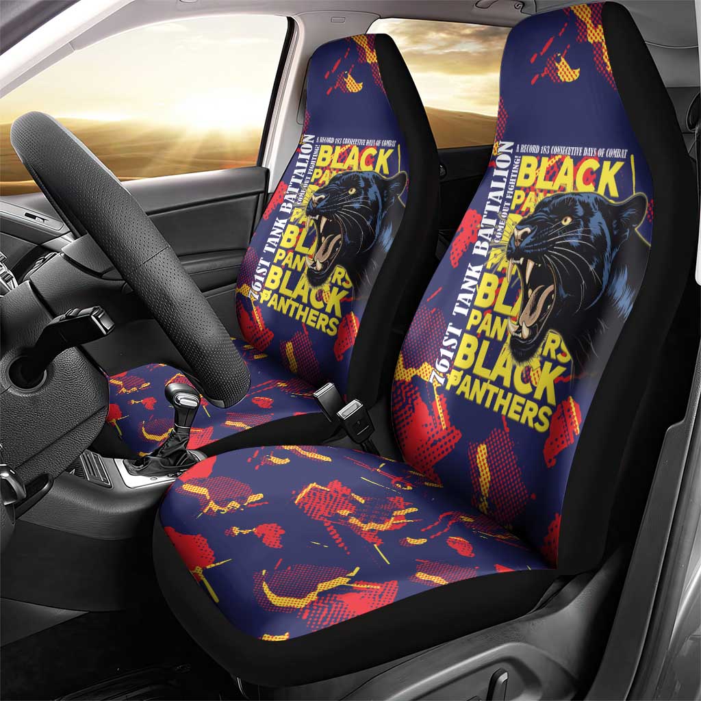 761st Tank Battalion Black Panthers Car Seat Cover Legendary African American WWII - Wonder Print Shop
