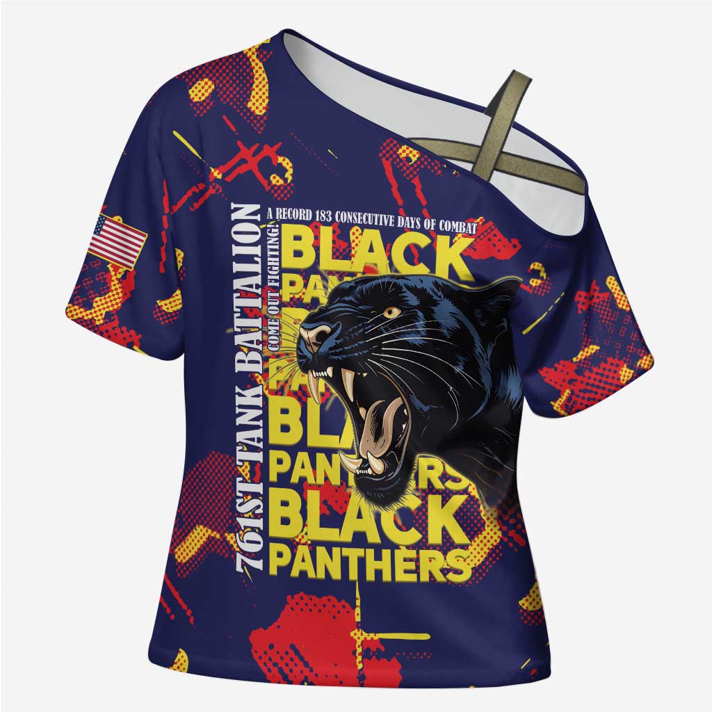 761st Tank Battalion Black Panthers Cross Shoulder Shirt Legendary African American WWII - Wonder Print Shop