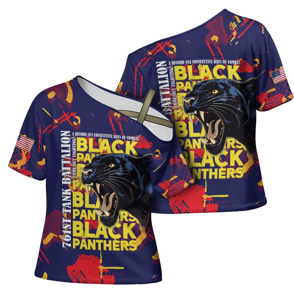 761st Tank Battalion Black Panthers Cross Shoulder Shirt Legendary African American WWII - Wonder Print Shop