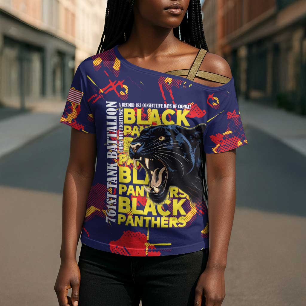 761st Tank Battalion Black Panthers Cross Shoulder Shirt Legendary African American WWII - Wonder Print Shop