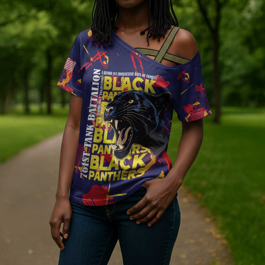 761st Tank Battalion Black Panthers Cross Shoulder Shirt Legendary African American WWII - Wonder Print Shop
