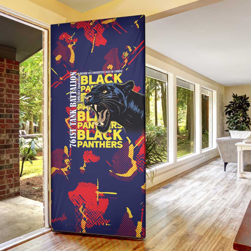 761st Tank Battalion Black Panthers Door Cover Legendary African American WWII - Wonder Print Shop