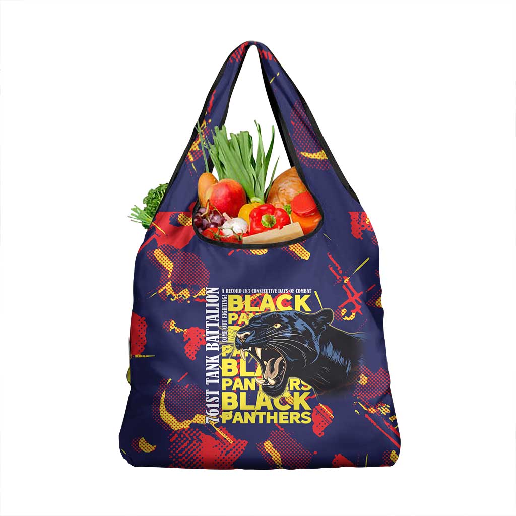 761st Tank Battalion Black Panthers Grocery Bag Legendary African American WWII - Wonder Print Shop