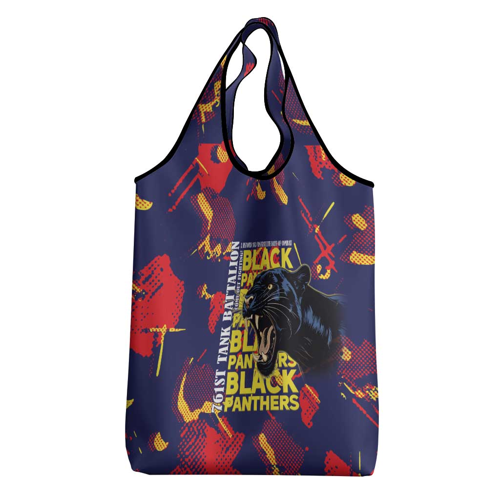 761st Tank Battalion Black Panthers Grocery Bag Legendary African American WWII - Wonder Print Shop