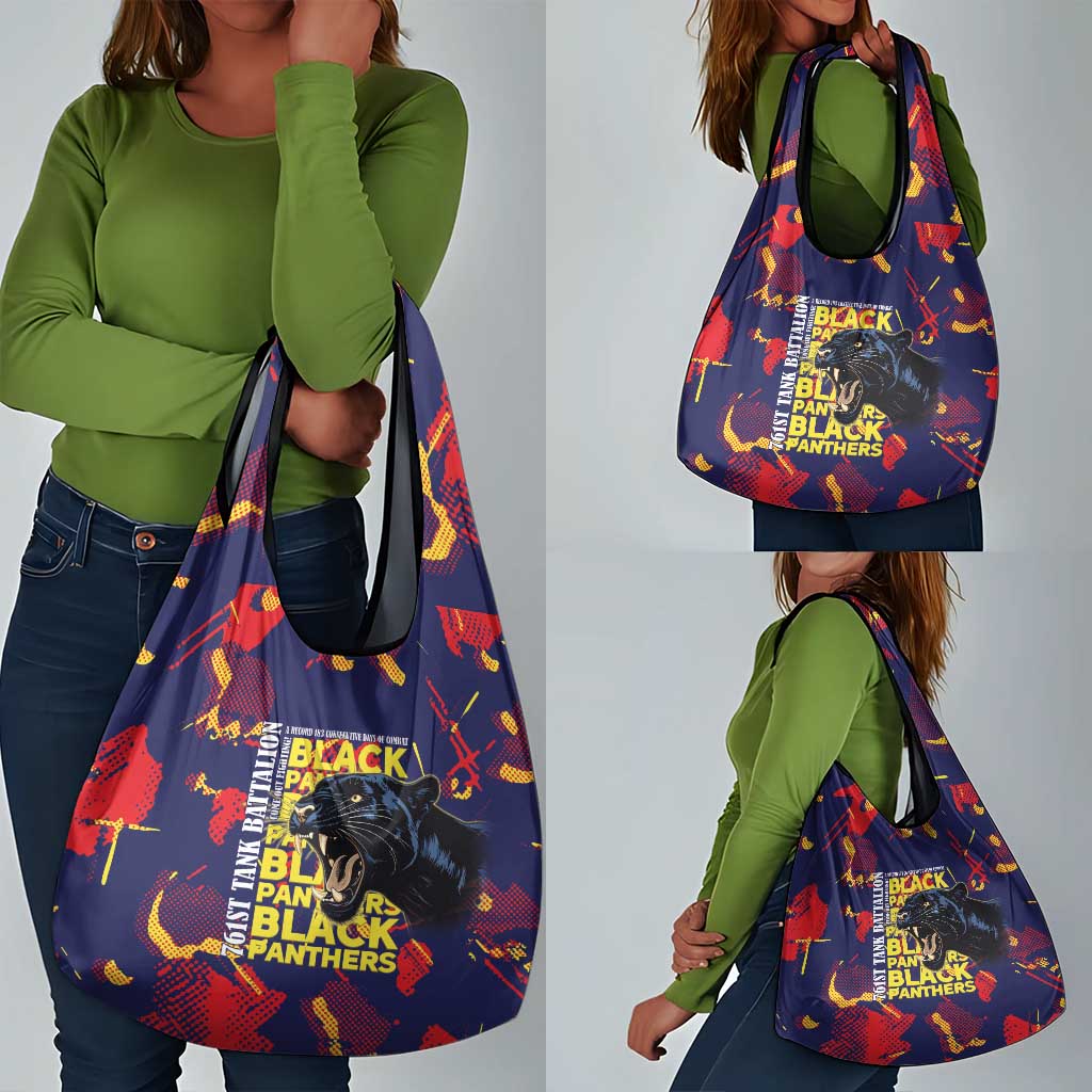 761st Tank Battalion Black Panthers Grocery Bag Legendary African American WWII - Wonder Print Shop
