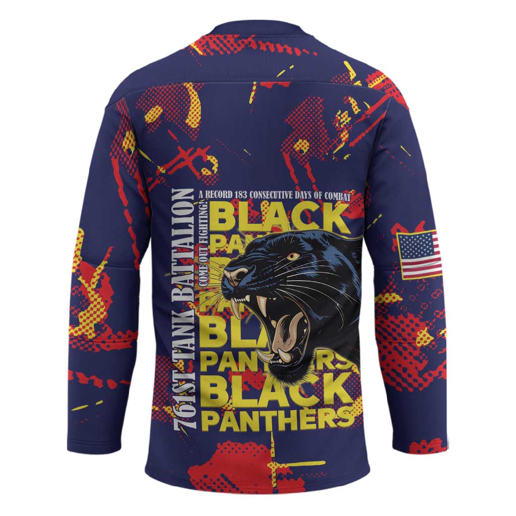 761st Tank Battalion Black Panthers Hockey Jersey Legendary African American WWII - Wonder Print Shop