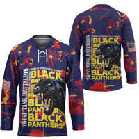 761st Tank Battalion Black Panthers Hockey Jersey Legendary African American WWII - Wonder Print Shop