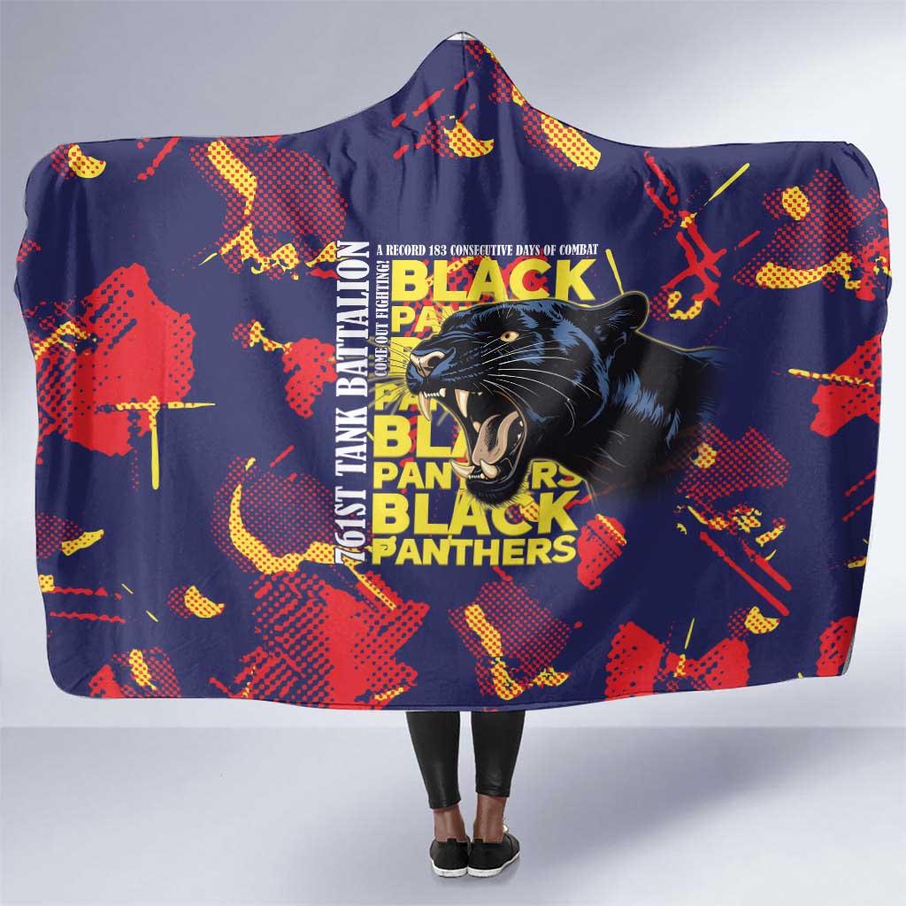 761st Tank Battalion Black Panthers Hooded Blanket Legendary African American WWII - Wonder Print Shop