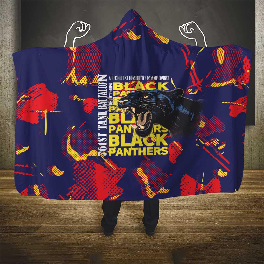761st Tank Battalion Black Panthers Hooded Blanket Legendary African American WWII - Wonder Print Shop