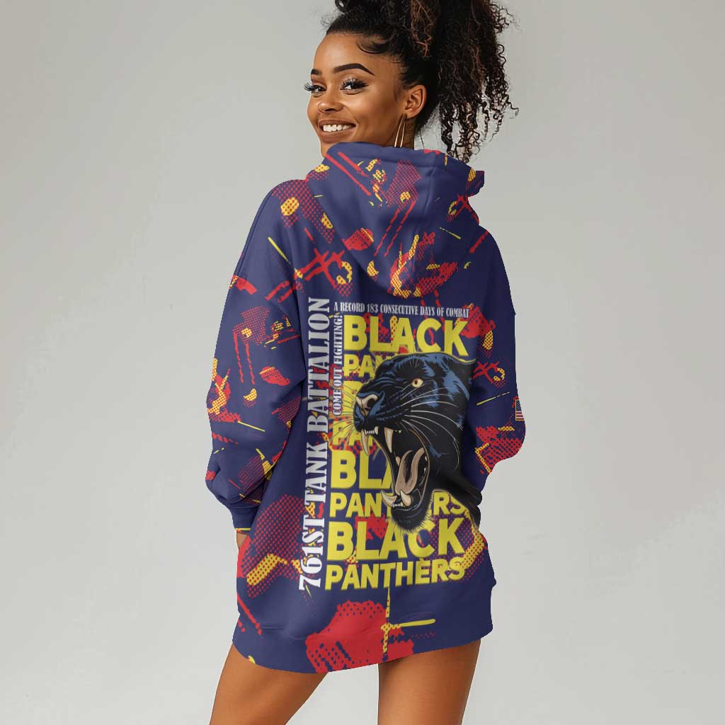 761st Tank Battalion Black Panthers Hoodie Dress Legendary African American WWII - Wonder Print Shop