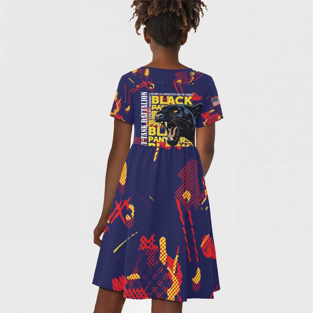 761st Tank Battalion Black Panthers Kid Short Sleeve Dress Legendary African American WWII - Wonder Print Shop
