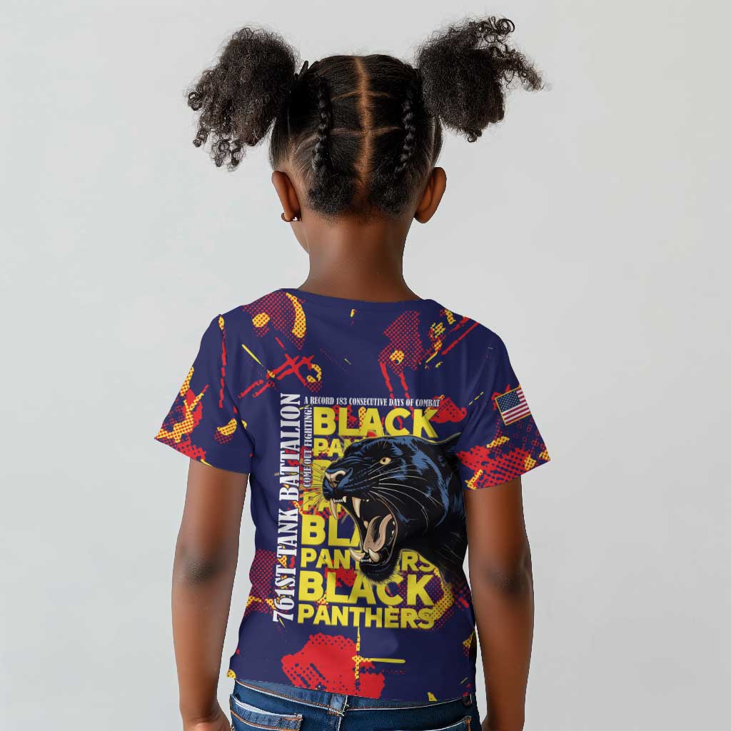 761st Tank Battalion Black Panthers Kid T shirt Legendary African American WWII - Wonder Print Shop