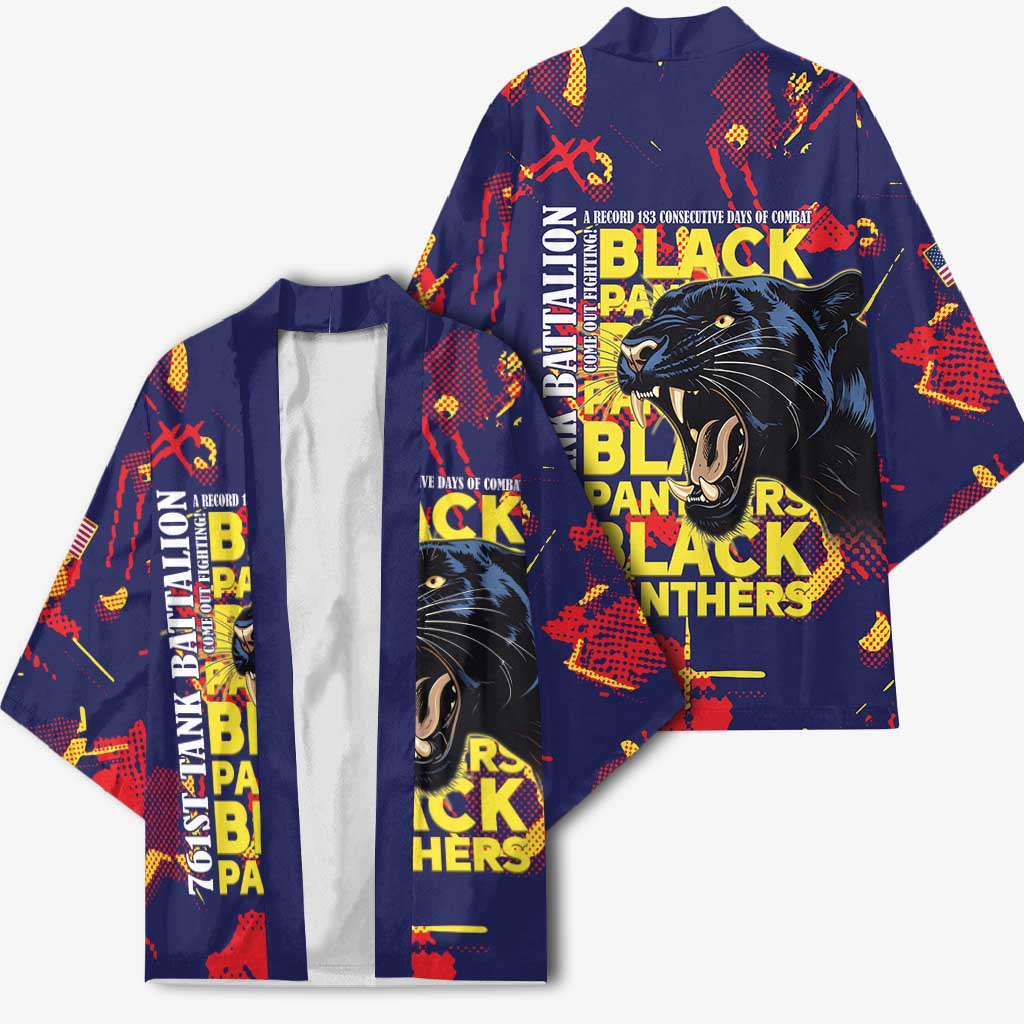761st Tank Battalion Black Panthers Kimono Legendary African American WWII - Wonder Print Shop