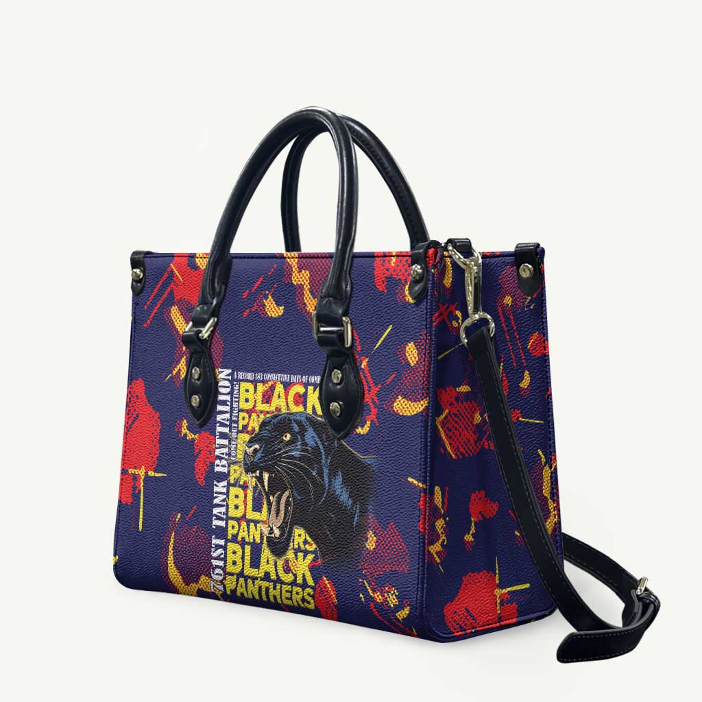 761st Tank Battalion Black Panthers Leather Bag Legendary African American WWII - Wonder Print Shop