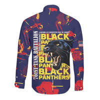 761st Tank Battalion Black Panthers Long Sleeve Button Shirt Legendary African American WWII - Wonder Print Shop