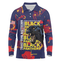 761st Tank Battalion Black Panthers Long Sleeve Polo Shirt Legendary African American WWII - Wonder Print Shop