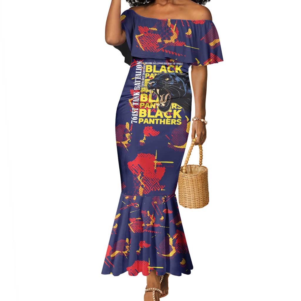 761st Tank Battalion Black Panthers Mermaid Dress Legendary African American WWII - Wonder Print Shop