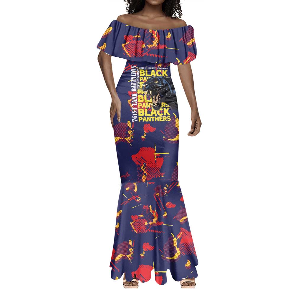 761st Tank Battalion Black Panthers Mermaid Dress Legendary African American WWII - Wonder Print Shop