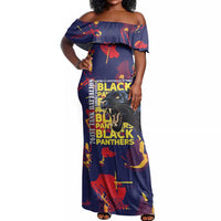 761st Tank Battalion Black Panthers Off Shoulder Maxi Dress Legendary African American WWII - Wonder Print Shop