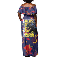 761st Tank Battalion Black Panthers Off Shoulder Maxi Dress Legendary African American WWII - Wonder Print Shop