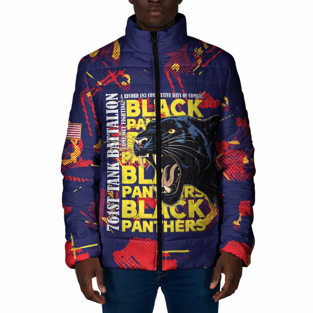 761st Tank Battalion Black Panthers Padded Jacket Legendary African American WWII - Wonder Print Shop
