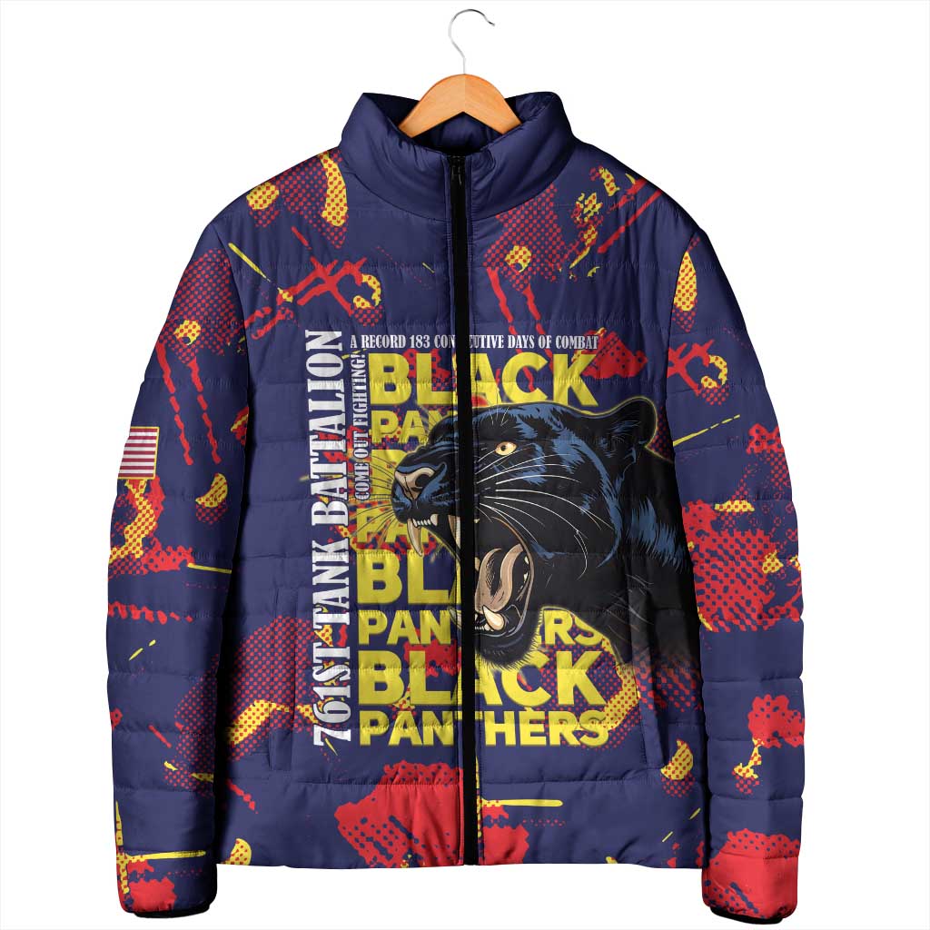 761st Tank Battalion Black Panthers Padded Jacket Legendary African American WWII - Wonder Print Shop
