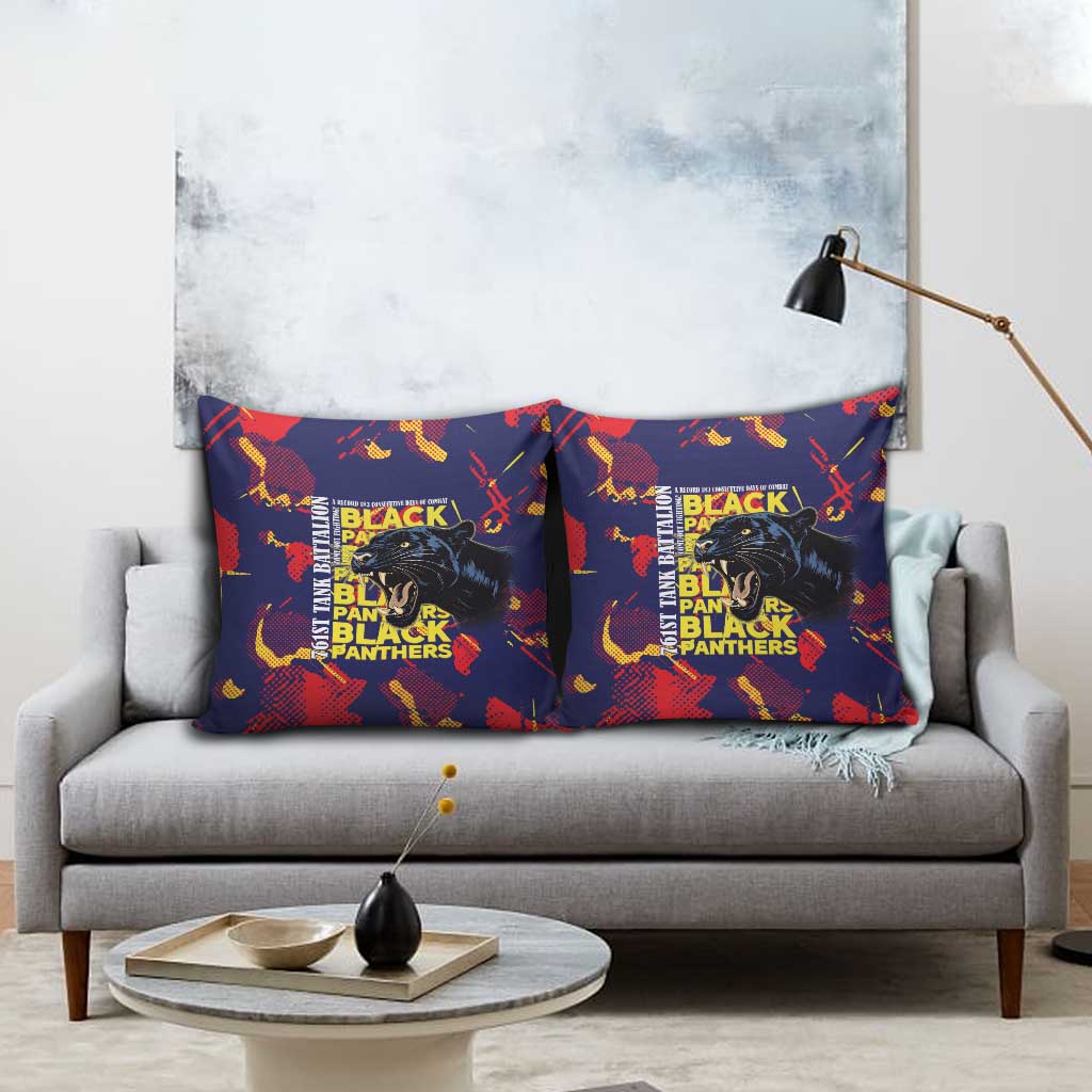 761st Tank Battalion Black Panthers Pillow Cover Legendary African American WWII - Wonder Print Shop