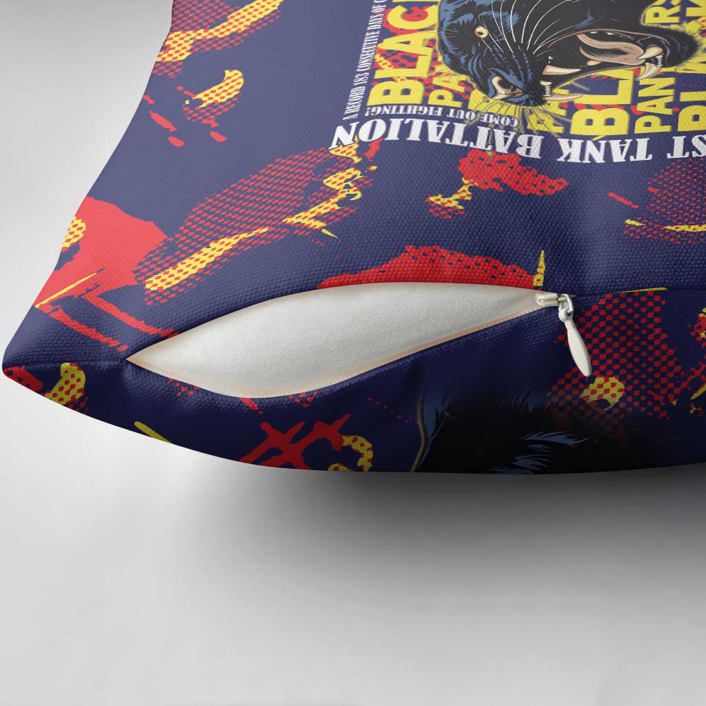 761st Tank Battalion Black Panthers Pillow Cover Legendary African American WWII - Wonder Print Shop