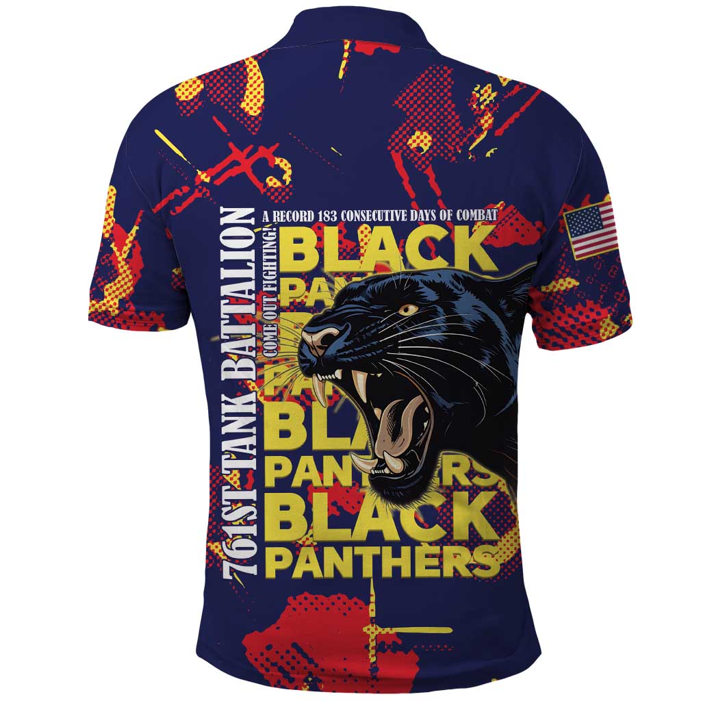 761st Tank Battalion Black Panthers Polo Shirt Legendary African American WWII - Wonder Print Shop