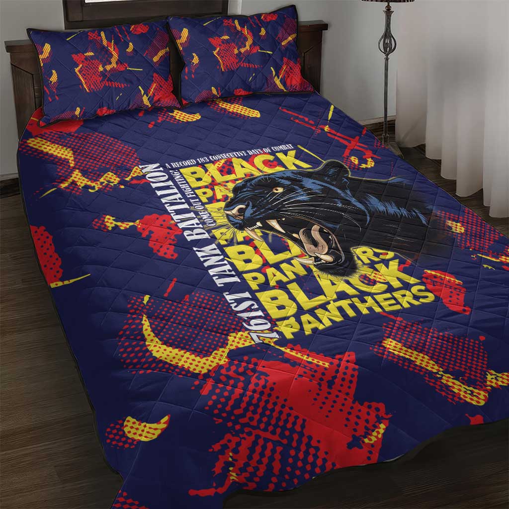 761st Tank Battalion Black Panthers Quilt Bed Set Legendary African American WWII - Wonder Print Shop