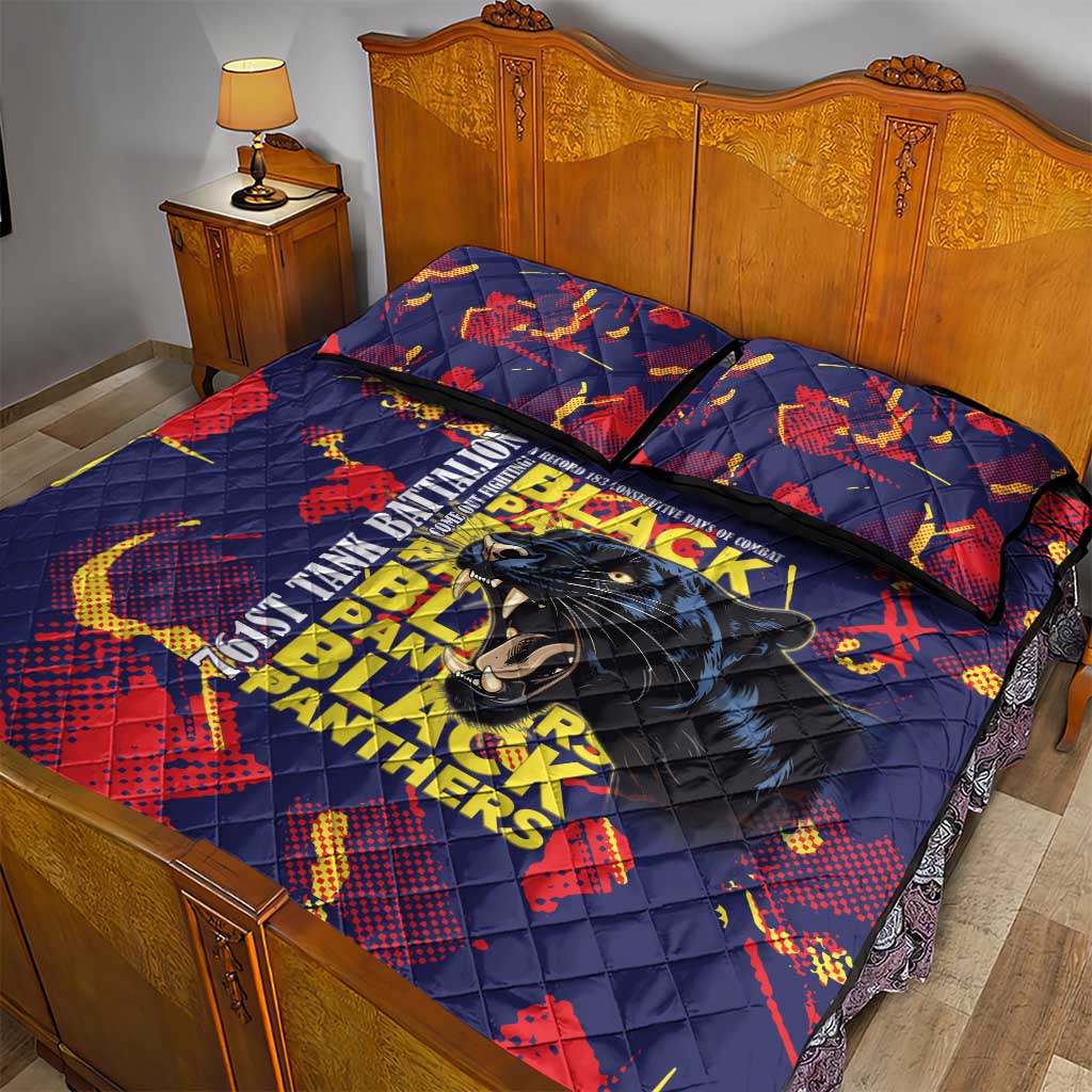 761st Tank Battalion Black Panthers Quilt Bed Set Legendary African American WWII - Wonder Print Shop