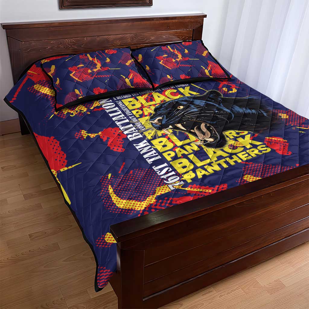 761st Tank Battalion Black Panthers Quilt Bed Set Legendary African American WWII - Wonder Print Shop