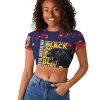 761st Tank Battalion Black Panthers Raglan Cropped T shirt Legendary African American WWII - Wonder Print Shop