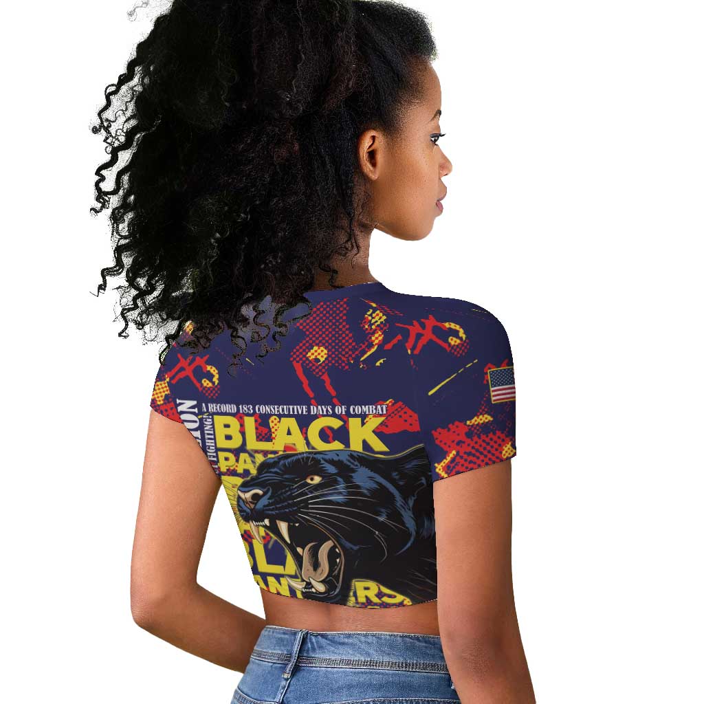 761st Tank Battalion Black Panthers Raglan Cropped T shirt Legendary African American WWII - Wonder Print Shop