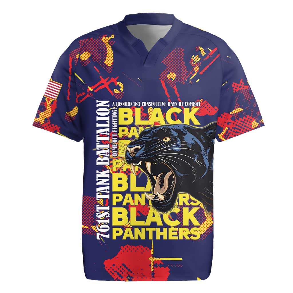 761st Tank Battalion Black Panthers Rugby Jersey Legendary African American WWII - Wonder Print Shop