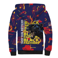761st Tank Battalion Black Panthers Sherpa Hoodie Legendary African American WWII - Wonder Print Shop