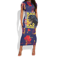 761st Tank Battalion Black Panthers Short Sleeve Bodycon Dress Legendary African American WWII - Wonder Print Shop