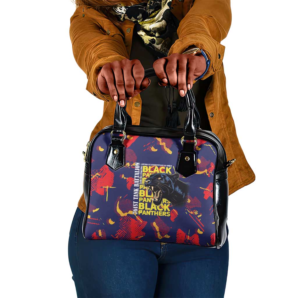 761st Tank Battalion Black Panthers Shoulder Handbag Legendary African American WWII - Wonder Print Shop