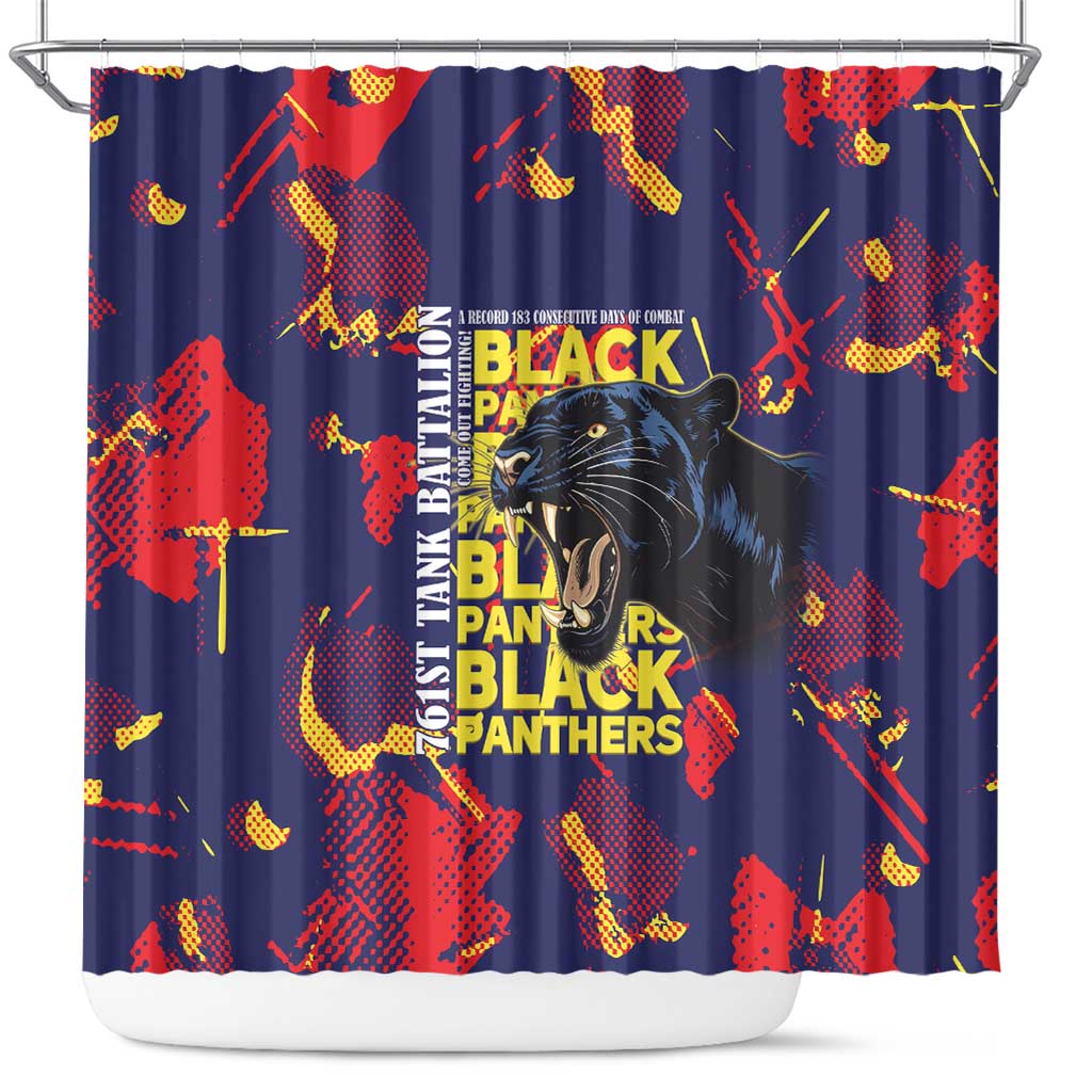 761st Tank Battalion Black Panthers Shower Curtain Legendary African American WWII - Wonder Print Shop