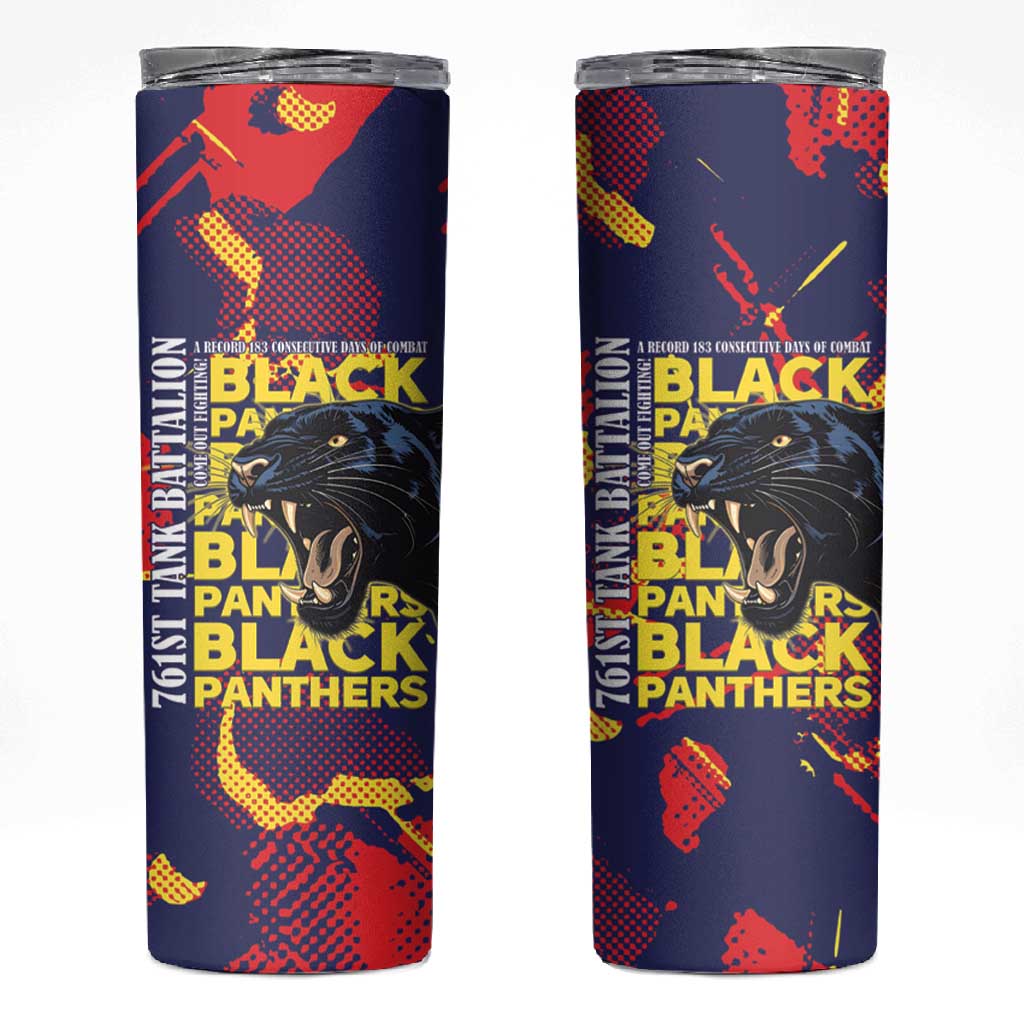 761st Tank Battalion Black Panthers Skinny Tumbler Legendary African American WWII - Wonder Print Shop