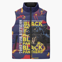 761st Tank Battalion Black Panthers Sleeveless Puffer Jacket Legendary African American WWII - Wonder Print Shop