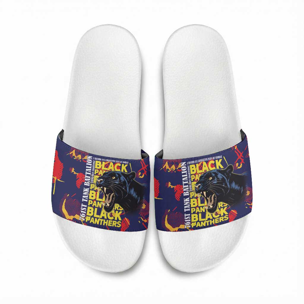 761st Tank Battalion Black Panthers Slide Sandals Legendary African American WWII - Wonder Print Shop