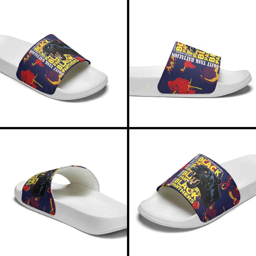 761st Tank Battalion Black Panthers Slide Sandals Legendary African American WWII - Wonder Print Shop