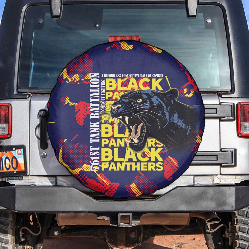 761st Tank Battalion Black Panthers Spare Tire Cover Legendary African American WWII - Wonder Print Shop